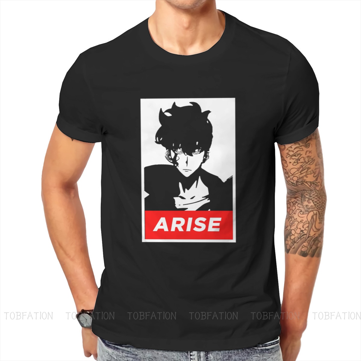 Solo Leveling T-Shirts Arise OBEY Variant O Neck TShirt Solo Leveling Anime Fabric Original