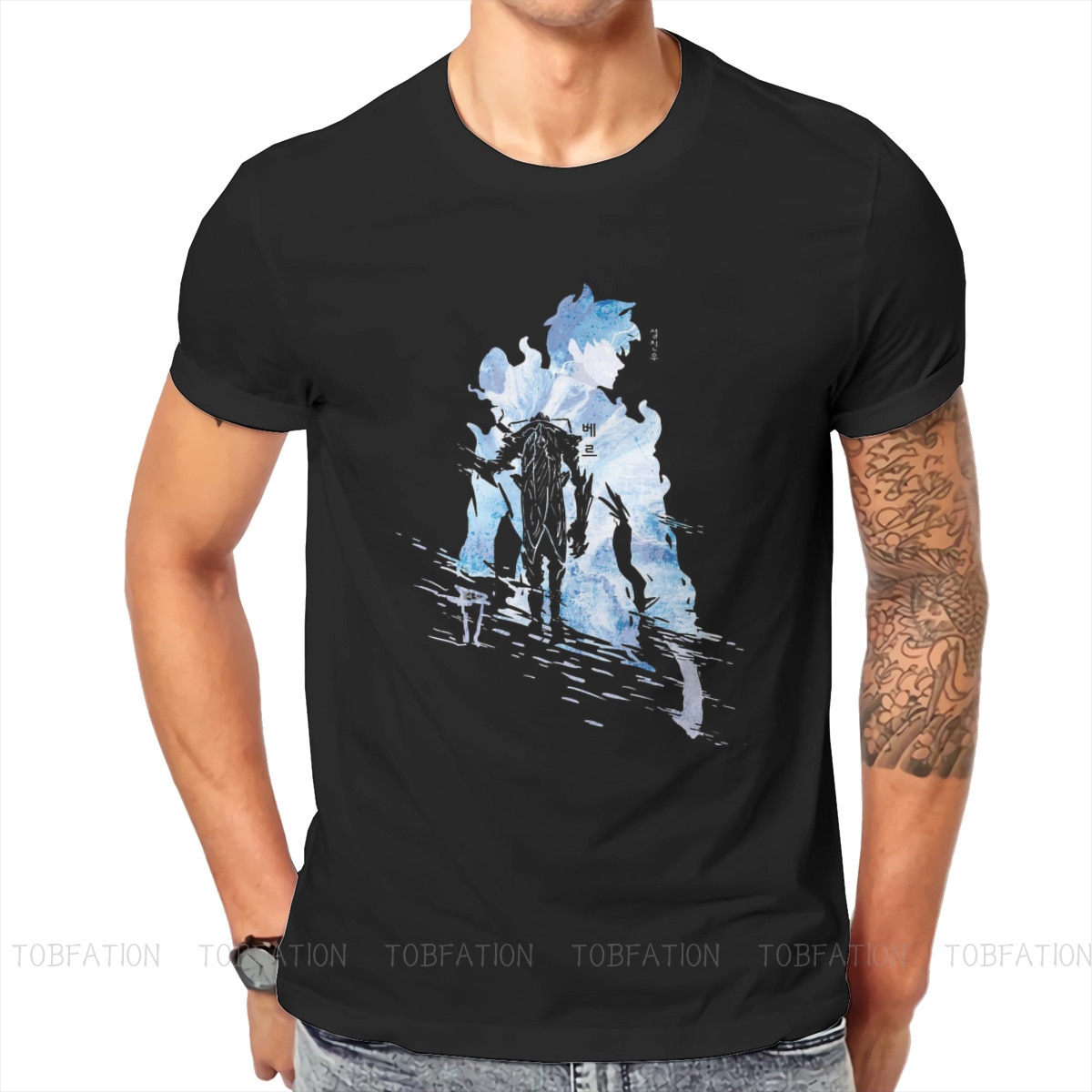 Solo Leveling T-Shirts Arrival Round Collar Sung Jin Woo Yoo Jin Ho Anime Fabric Basic