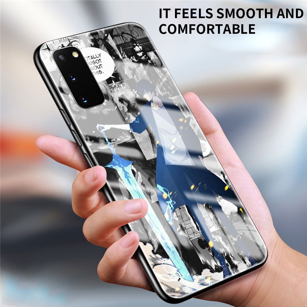 Solo Leveling Samsung Cases Glass for Samsung Tempered Coque Sac Anime Solo Leveling