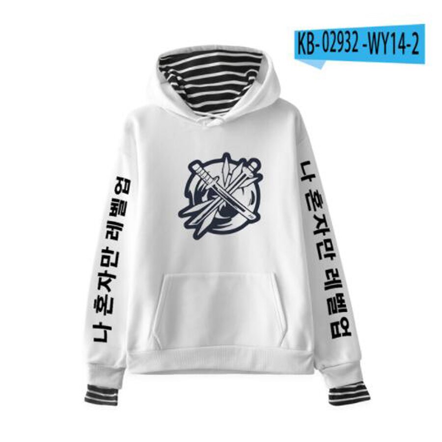 Solo Leveling Hoodies Women Men Fake Two Piece Hooded Sweatshirt Harajuku Streetwear Hip Hop