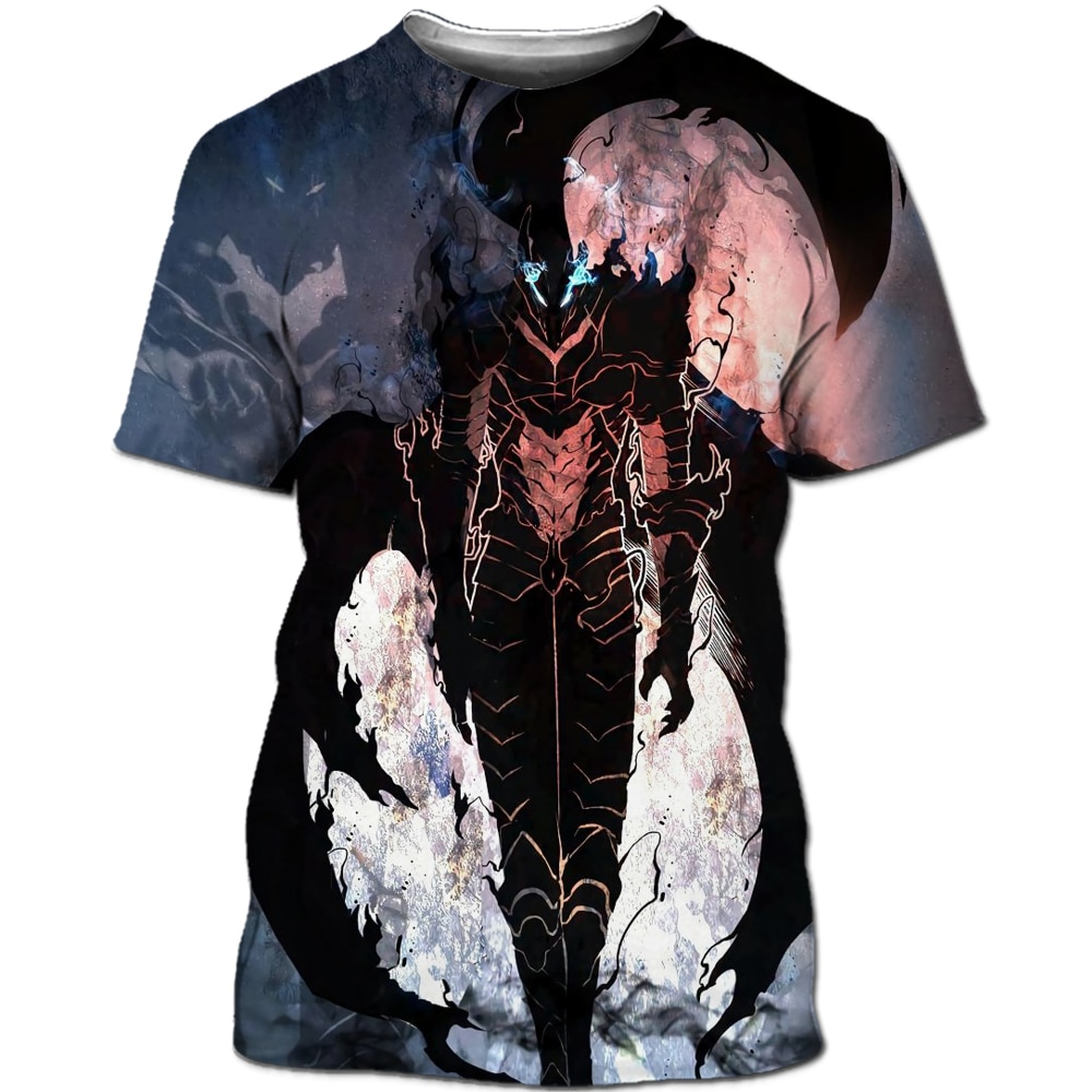 Solo Leveling T-Shirts men Korean anime 3D printing manga Fun neutral streetwear cool