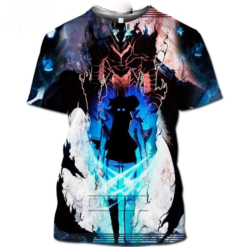 Solo Leveling T-Shirts Hot Comic Shirt Homme Fashion Funny Men's T-Shirts 3D Anime Harajuku Jin-Woo