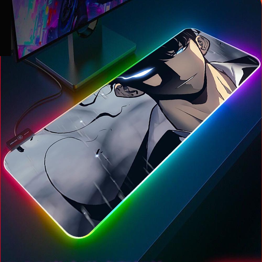 Solo Leveling Mouse Pads Anime RGB High Quality Large Mouse Pad Laptop Anime Keyboard