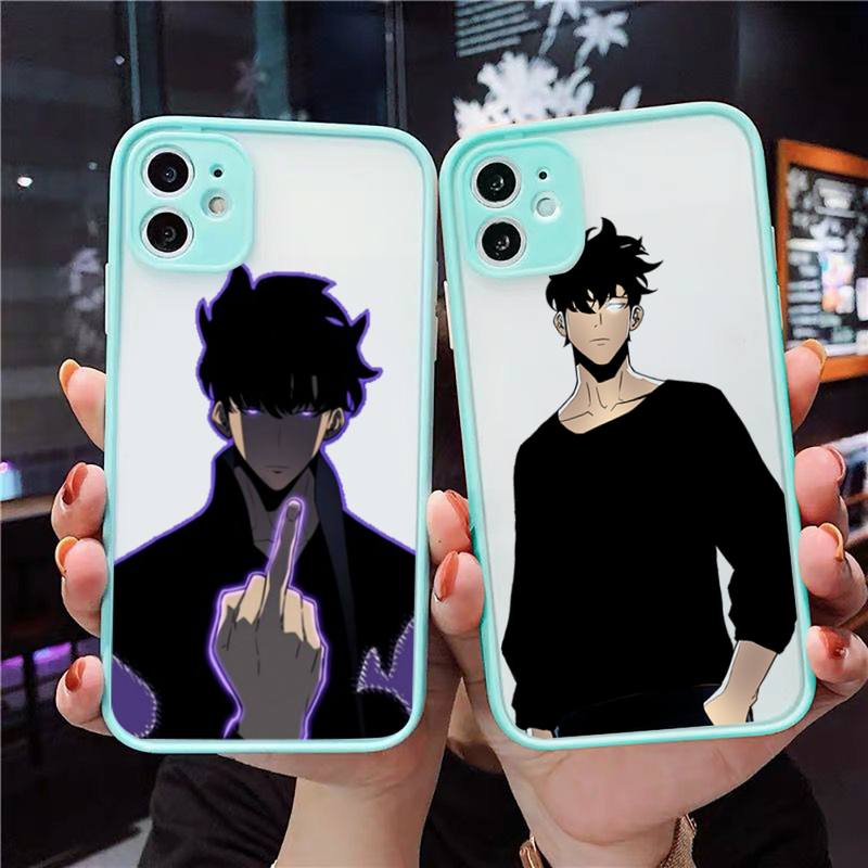 Solo Leveling iPhone Cases Sung Jin Phone Case For iPhone Matte transparent blue Back Cover