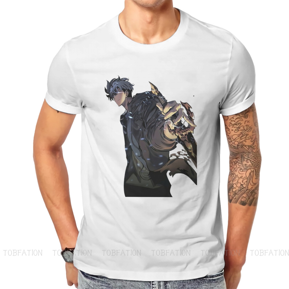Solo Leveling T-Shirts Sung Jin Woo Yoo Jin Ho Anime Manhwa