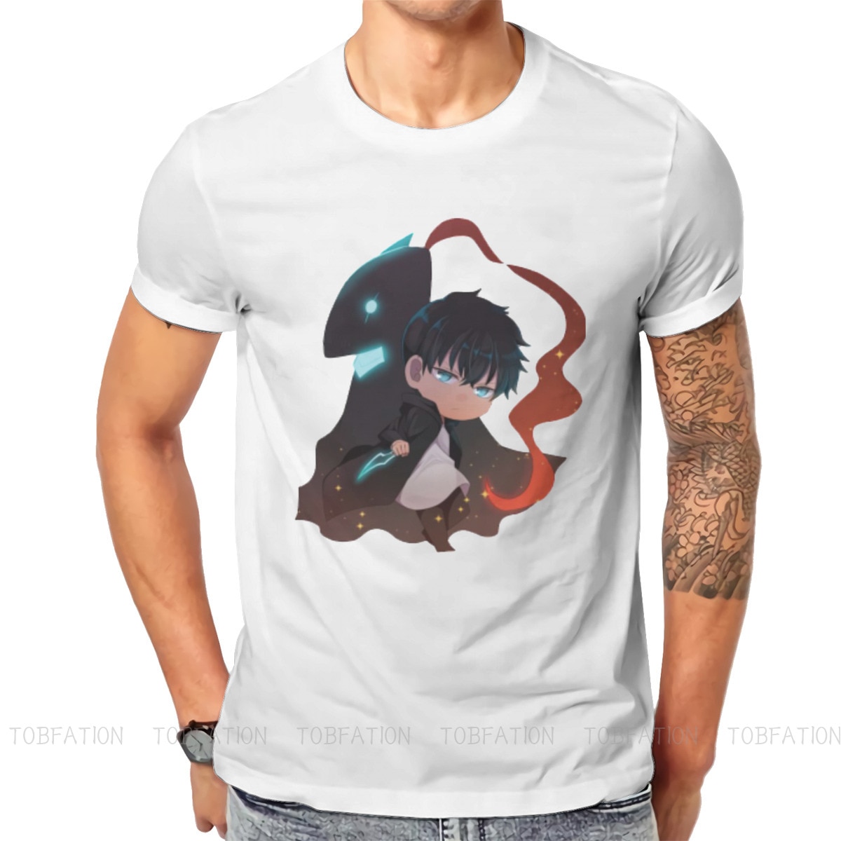 Solo Leveling T-Shirts Sung Jin Woo Yoo Jin Ho Anime TShirt for Men Unique Basic Leisure Tee