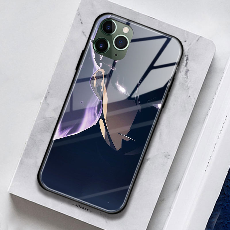 Solo Leveling iPhone Cases Sung Jin Woo art Soft Silicone Glass Phone Case Cover Shell For iPhone