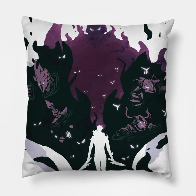 Solo Leveling Pillows - Domain of Shadow Monarch Print Art Throw Pillow