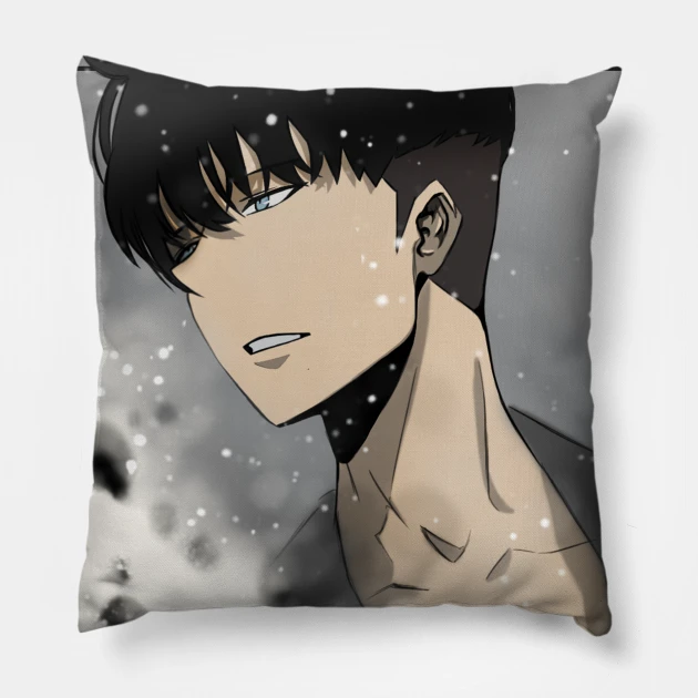 Solo Leveling Pillows - Sung Jin-Woo Snow Print Art Throw Pillow