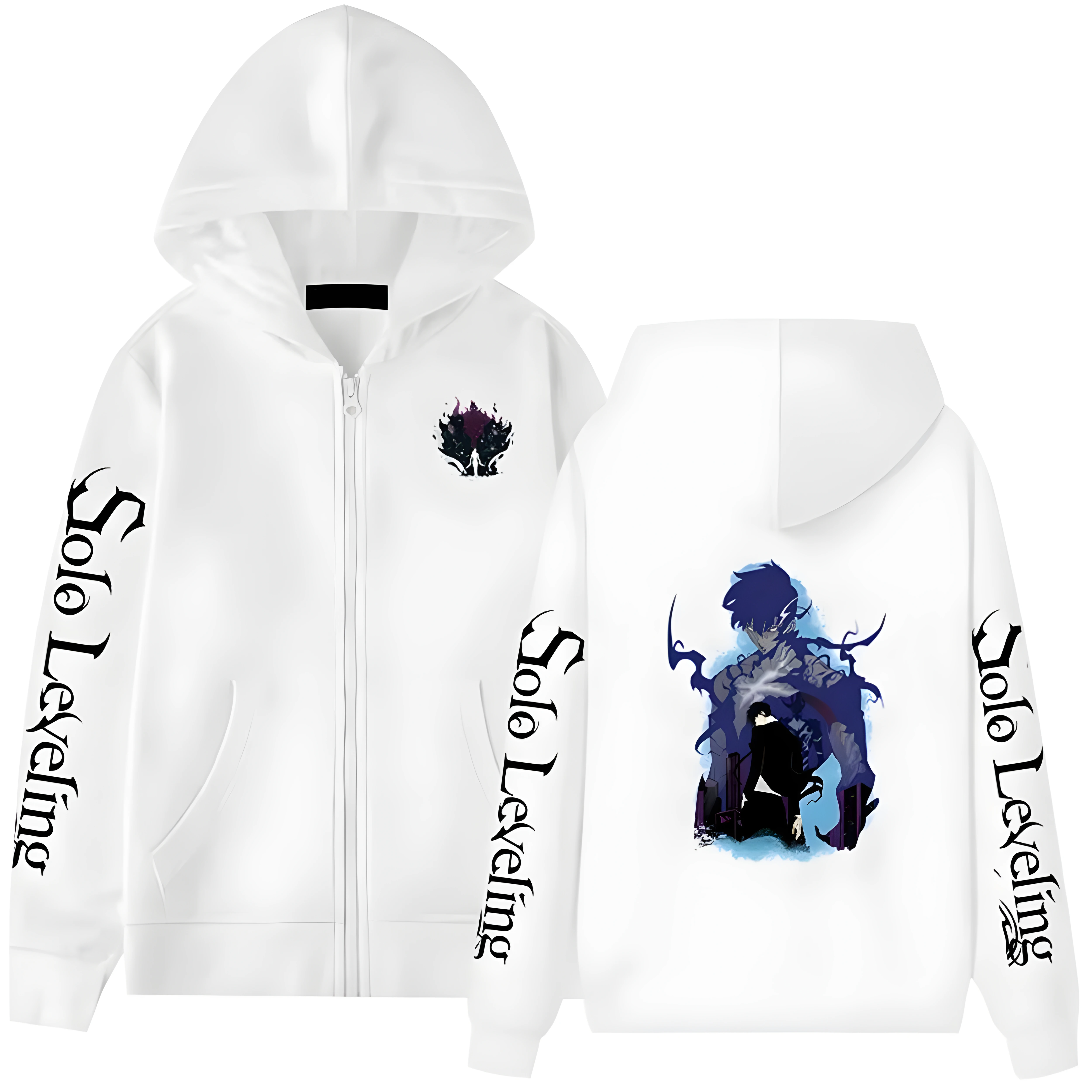 Solo Leveling Hoodies – Sung Jinwoo Power Zip Hoodie