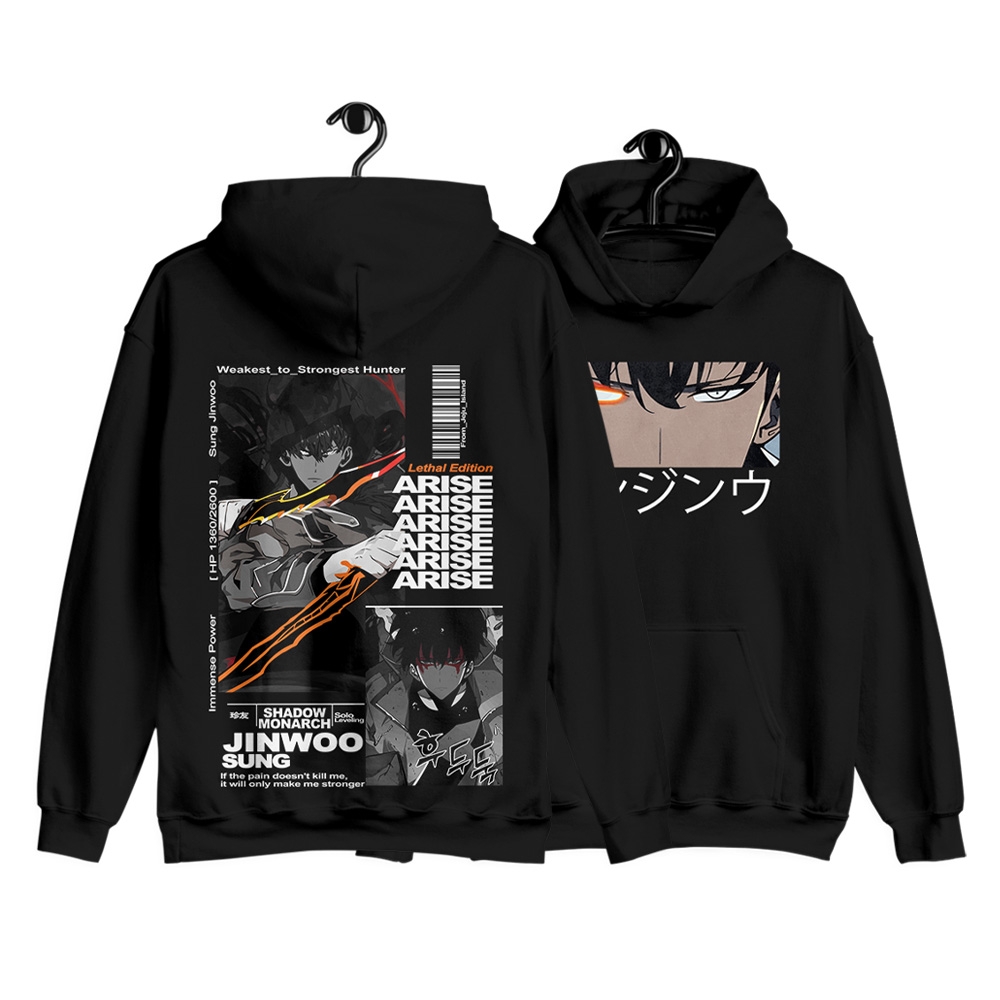 Solo Leveling Hoodies – Sung Jinwoo The Strongest Hunter Pullover Hoodie