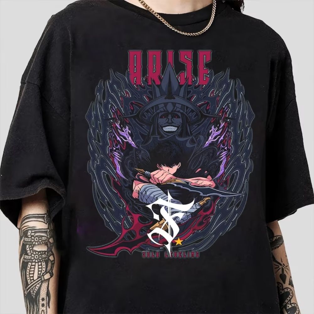 Solo Leveling T-shirts – Hot! Arise Sung Jinwoo Manhwa T-shirt